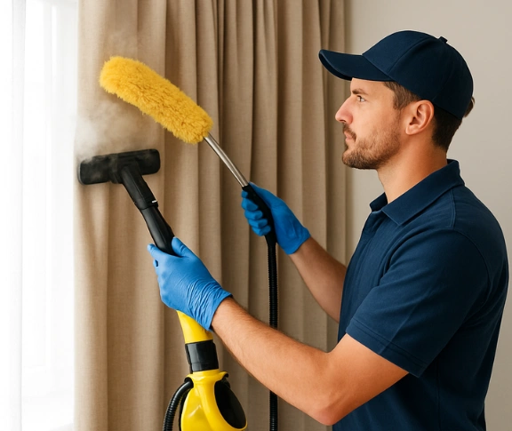 Trusted drapes cleaning technician Matty Curtain Cleaning spring-farm-nsw QLD