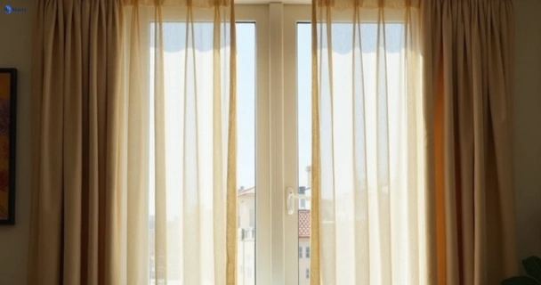 Dull dusty drapes in spring-farm-nsw before professional cleaning